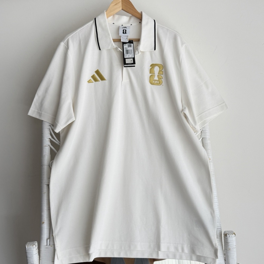 FIFA Adidas World Cup 2026 Shirt Mens XL Polo Short Sleeve Core White Official